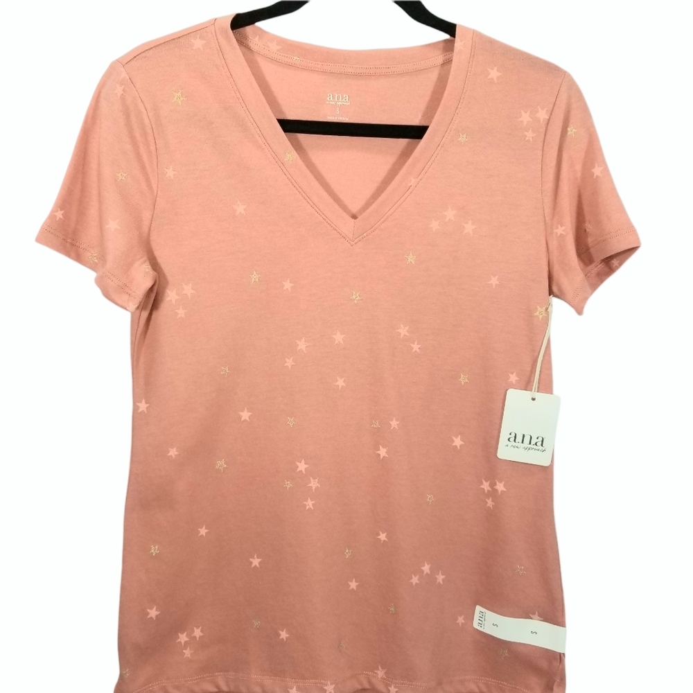 NEW A.N.A  a New Approach Top Women With Stars Design.